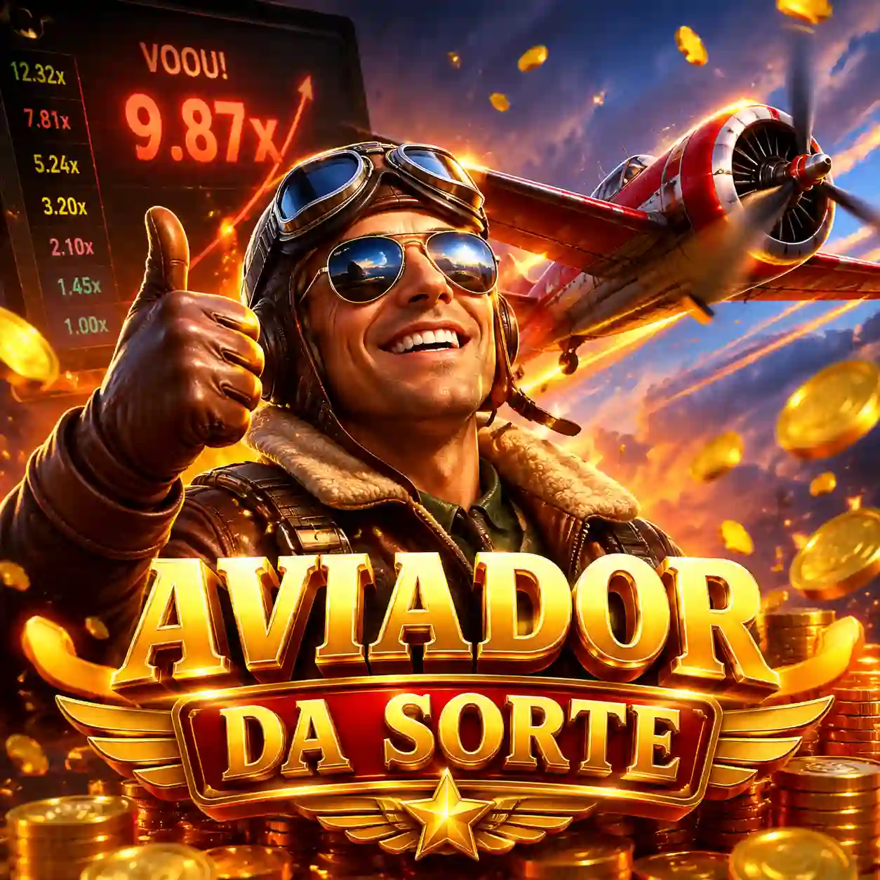 Avião vermelho do jogo Aviator decolando